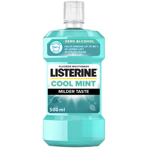 Listerine Cool Mint Mouthwash Milder Taste Zero Alcohol